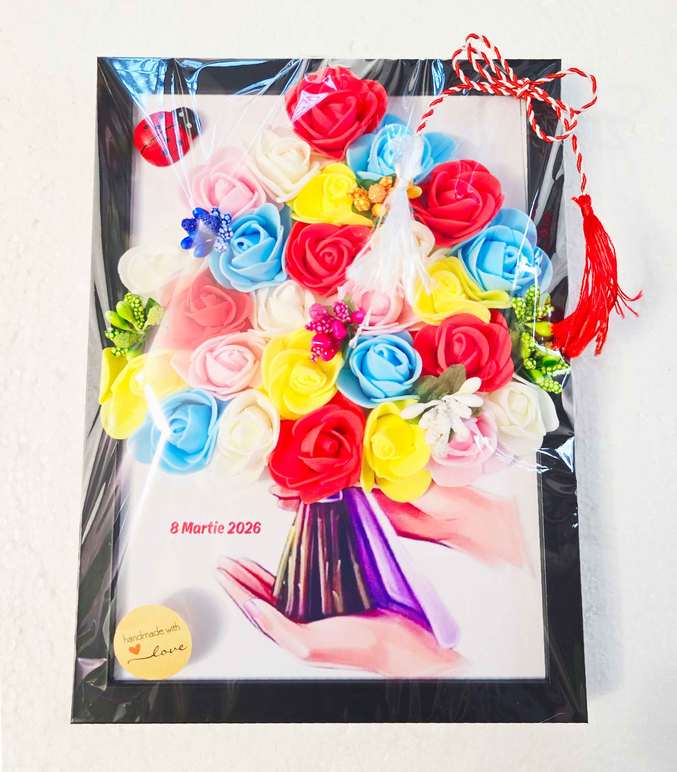 martisor-handmade-personalizat Cadou de 8 Martie buchet in rama